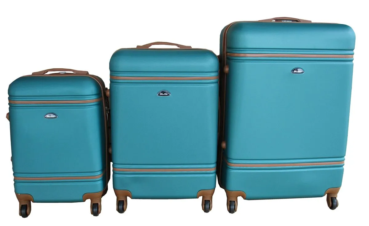 3 Piece Nexco Travel Luggage Bag Set -  Dark Green