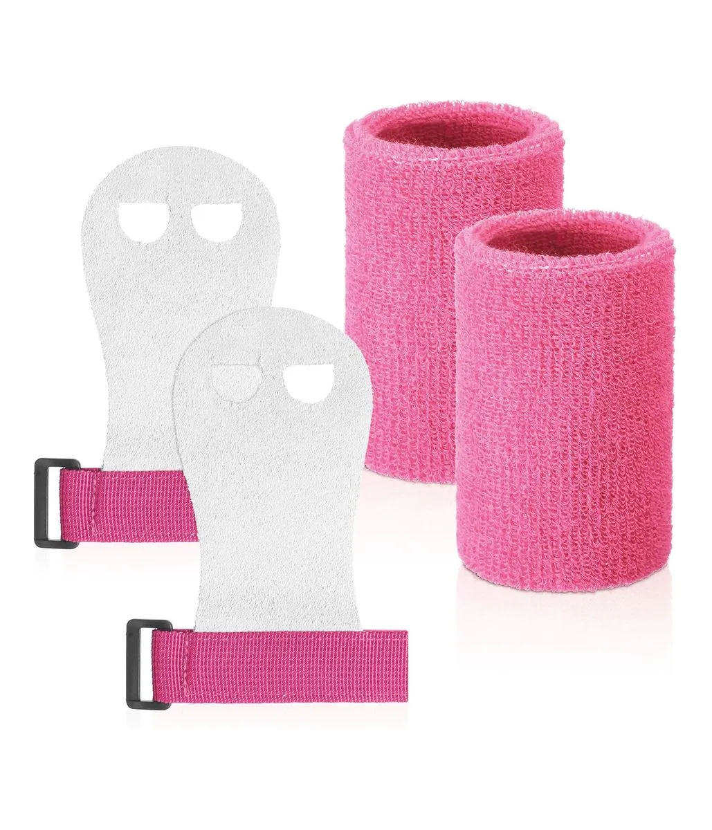 Gymnastics Grips Wristbands Sets for Kids Palm Protection and Wrist Support