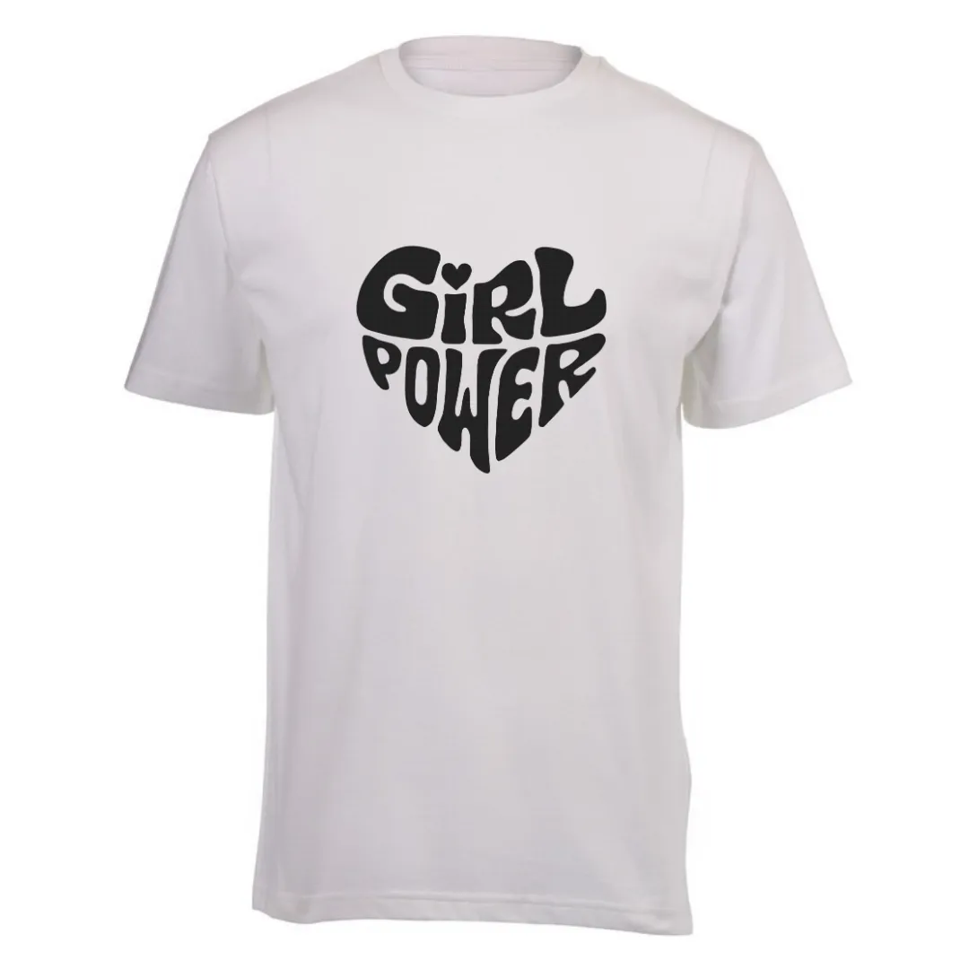 Kids White Short Sleeve T-shirt - Girl Power