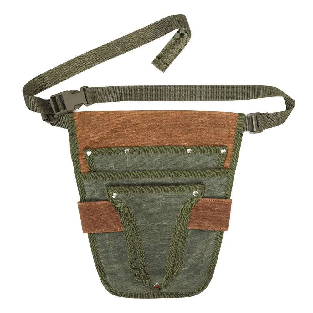 Waxed Canvas Garden Tool Belt Wear-Resistant Waist Pouch