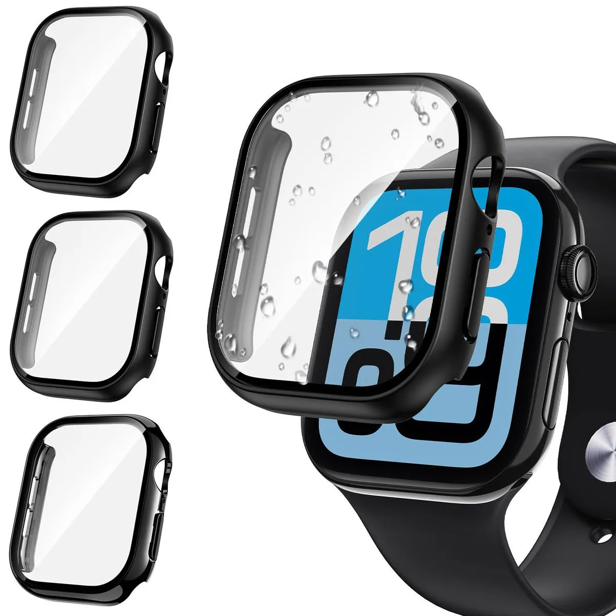 3-Piece Screen Protector Set Compatible with Apple Watch Series 11/10 46mm - Black