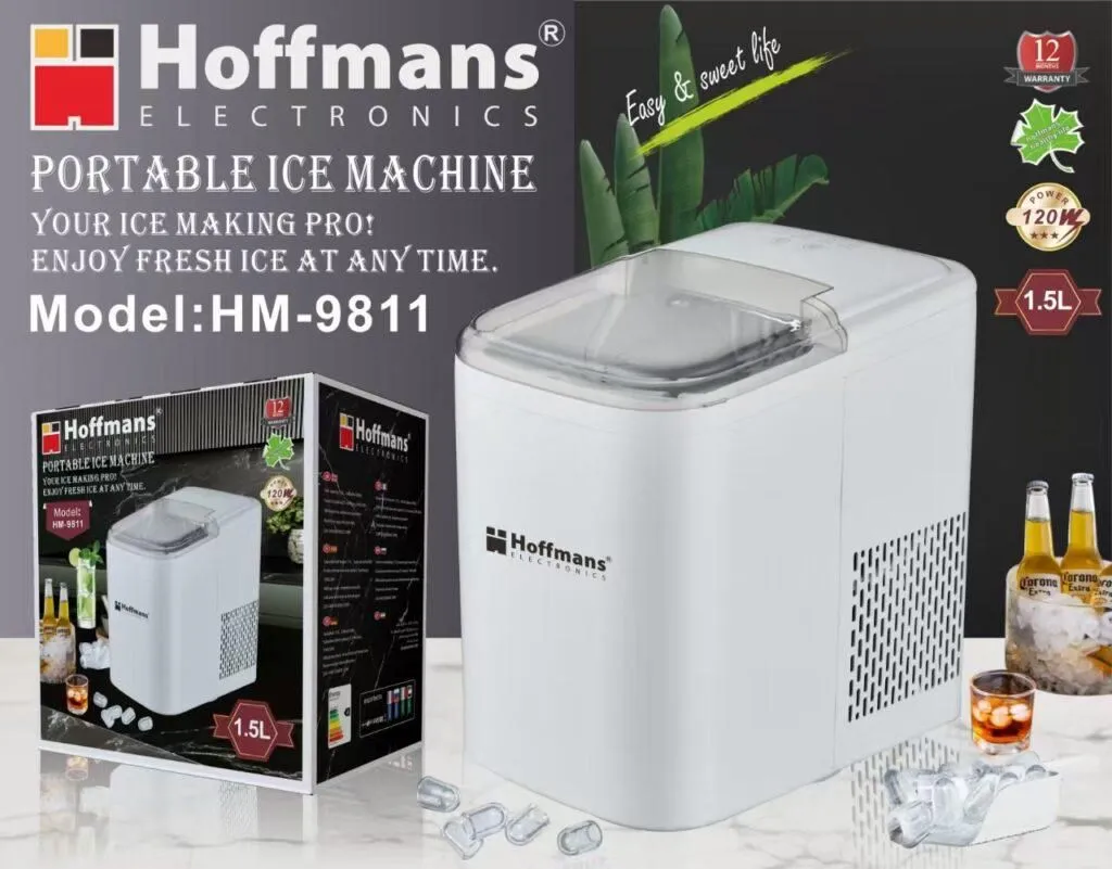 Hoffmans 1.5 Litter Fast Portable Ice Machine with Metal Mini Wallpaper