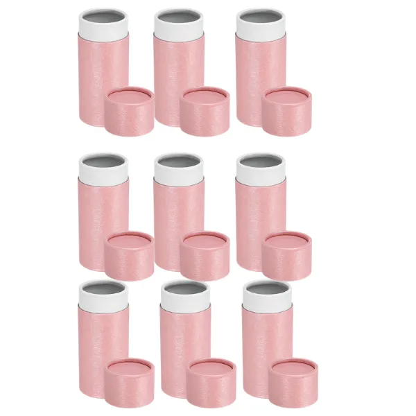Set of 9 Cardboard Tube Containers - 11.5cm x 5cm with Caps