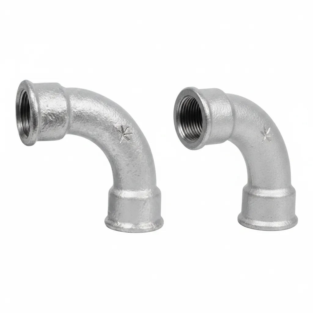K-Brand 65mm Galvanized 90-Degree Bend Fitting for Plumbing - 2 Pack