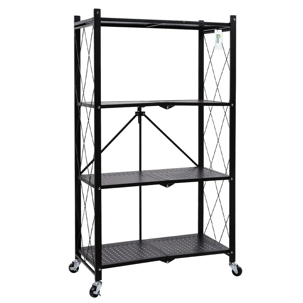 Greenwood Mobile Metal Shelving Unit -Utility Storage Organizer Rack 4-Tier