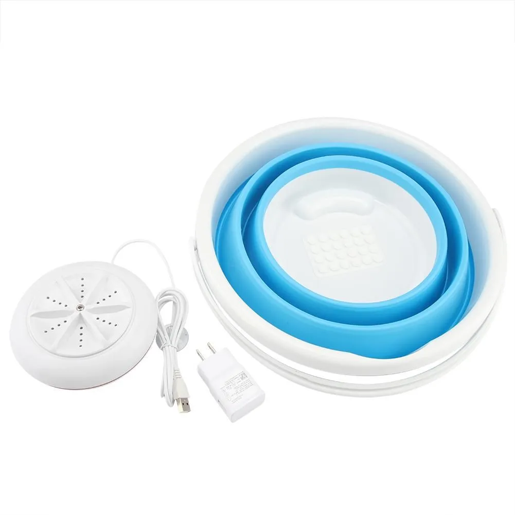USB Portable Ultrasonic Folding Washing Machine with US Adapter 110-240V
