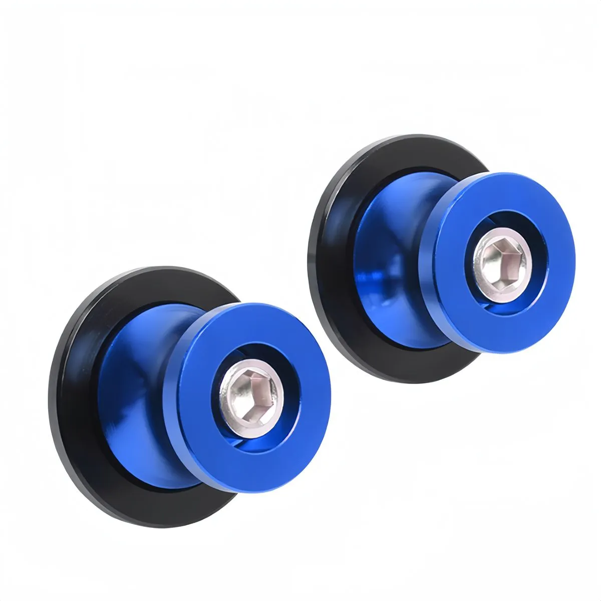 2 Piece 8MM Motorcycle CNC Swing Arm Spools Sliders Universal starting nail - Blue