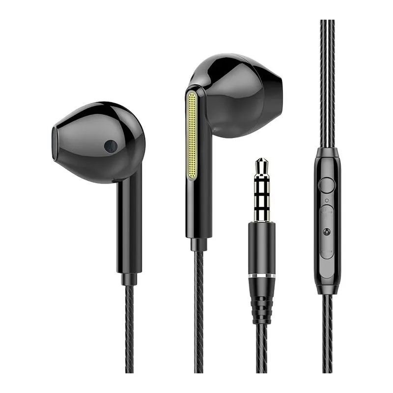 Wired Earphones With Mic Compatible with iPhone - Black