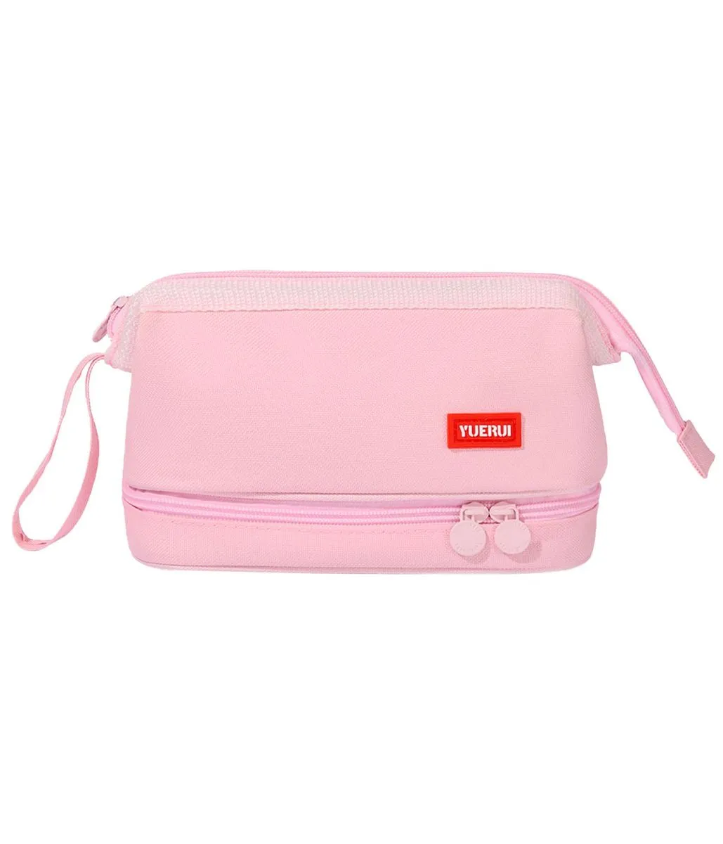 2-Layer Large Capacity Pencil Pouch with Strong Zipper for College, office