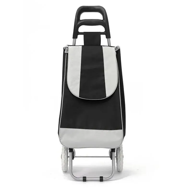 Foldable Grocery Shopping Trolley Multi-functional Trolley - Black