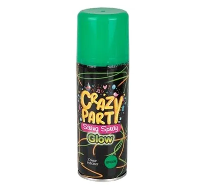 Crazy Party - Glow In The Dark String Spray Set of 2 - Dark Green