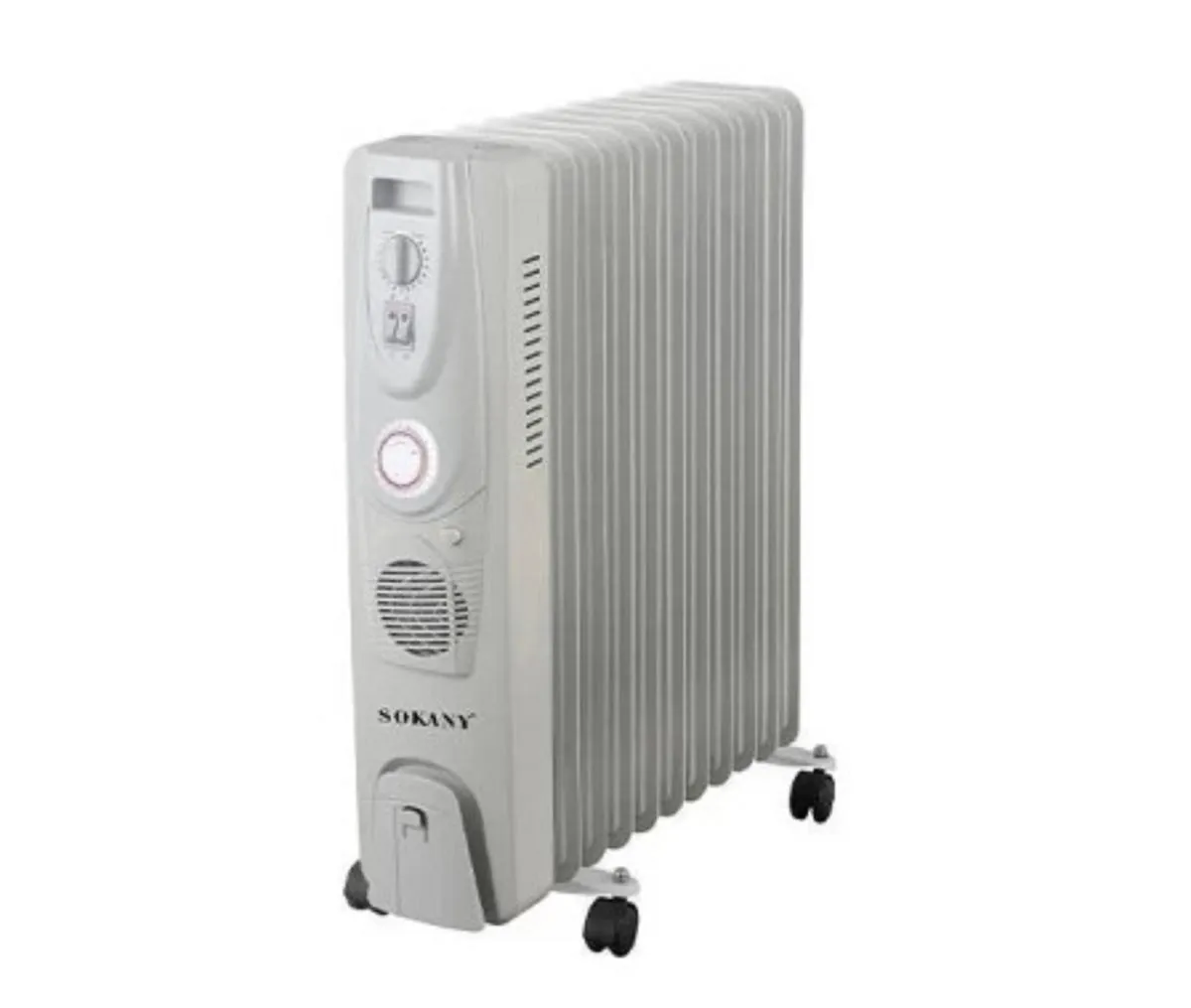 Sokany Electric Oil Filled Vertical Radiant Heater With Fan-7 Fins