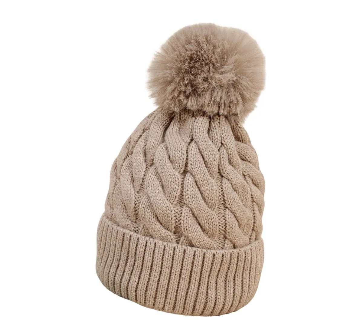 Thermal-Lined Knit Ski Beanie Hat - Unisex Warm Winter Cap for Cold Weather