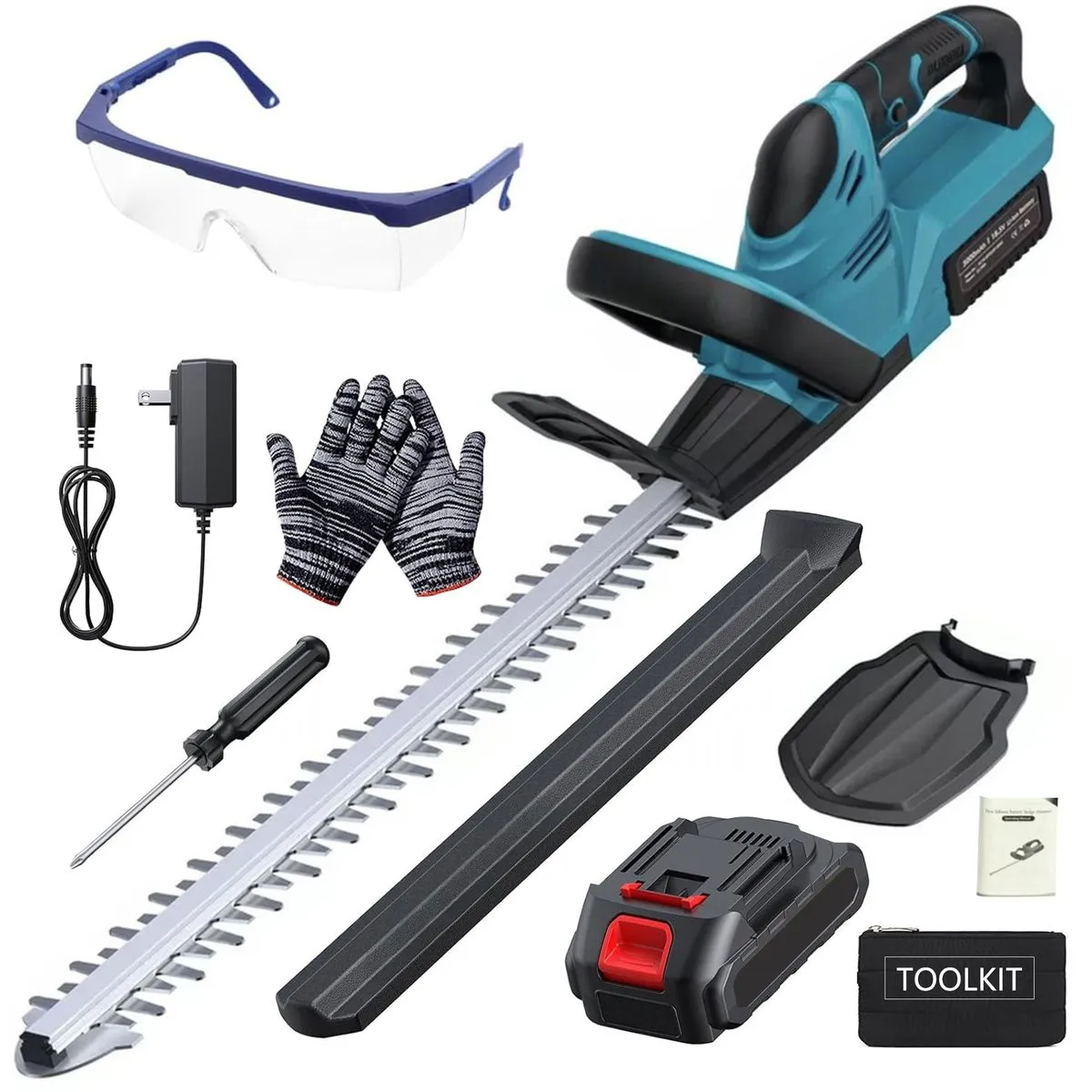 Cordless Hedge Trimmer with 24V Rechargeable Battery Set- Electric Clipper