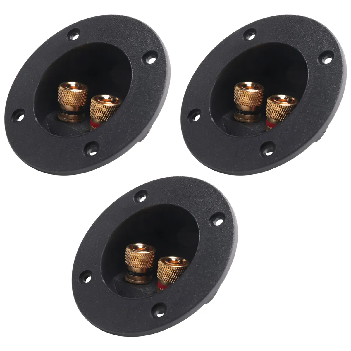 3 Pcs Diy Home Car Stereo 2-Way Speaker Box Terminal Binding (Black)