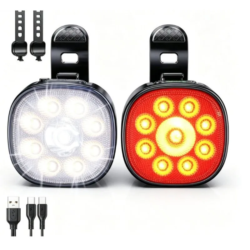 Bike Lights Super Bright, Rechargeable Bicycle Lights Set Multiple Modes
