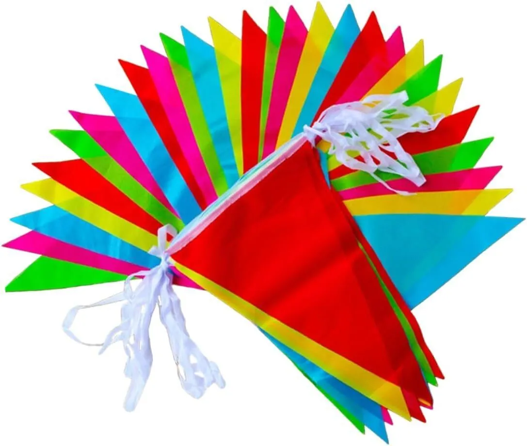 5 Pack 250 Pcs Party Flags 30m Pendant Banner Patriotic Decorations