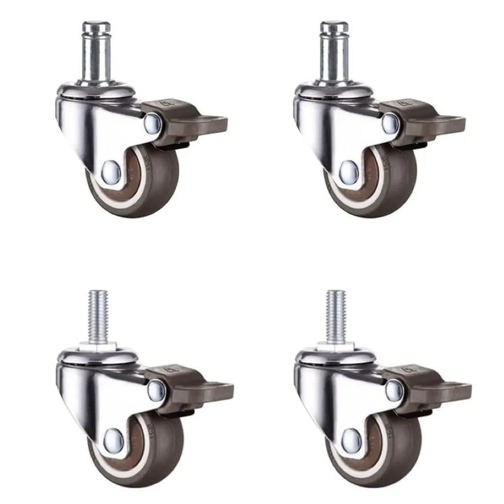 Tool Heavy Duty M6 Silent Rubber Swivel Caster Wheels Set Of 4 (3.8cm)