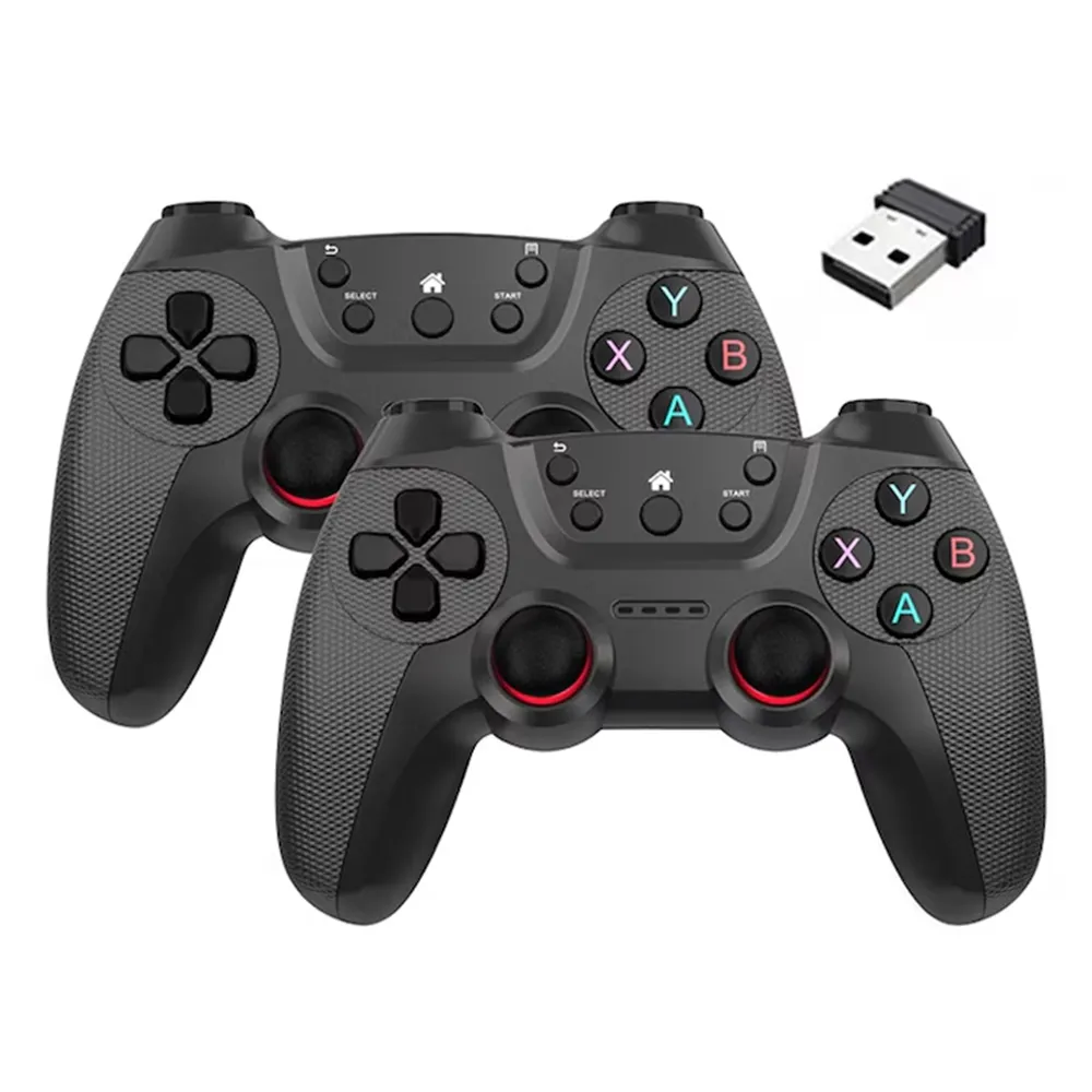Two Sets of Gamepad Controllers, Battery Powered, Black - Black