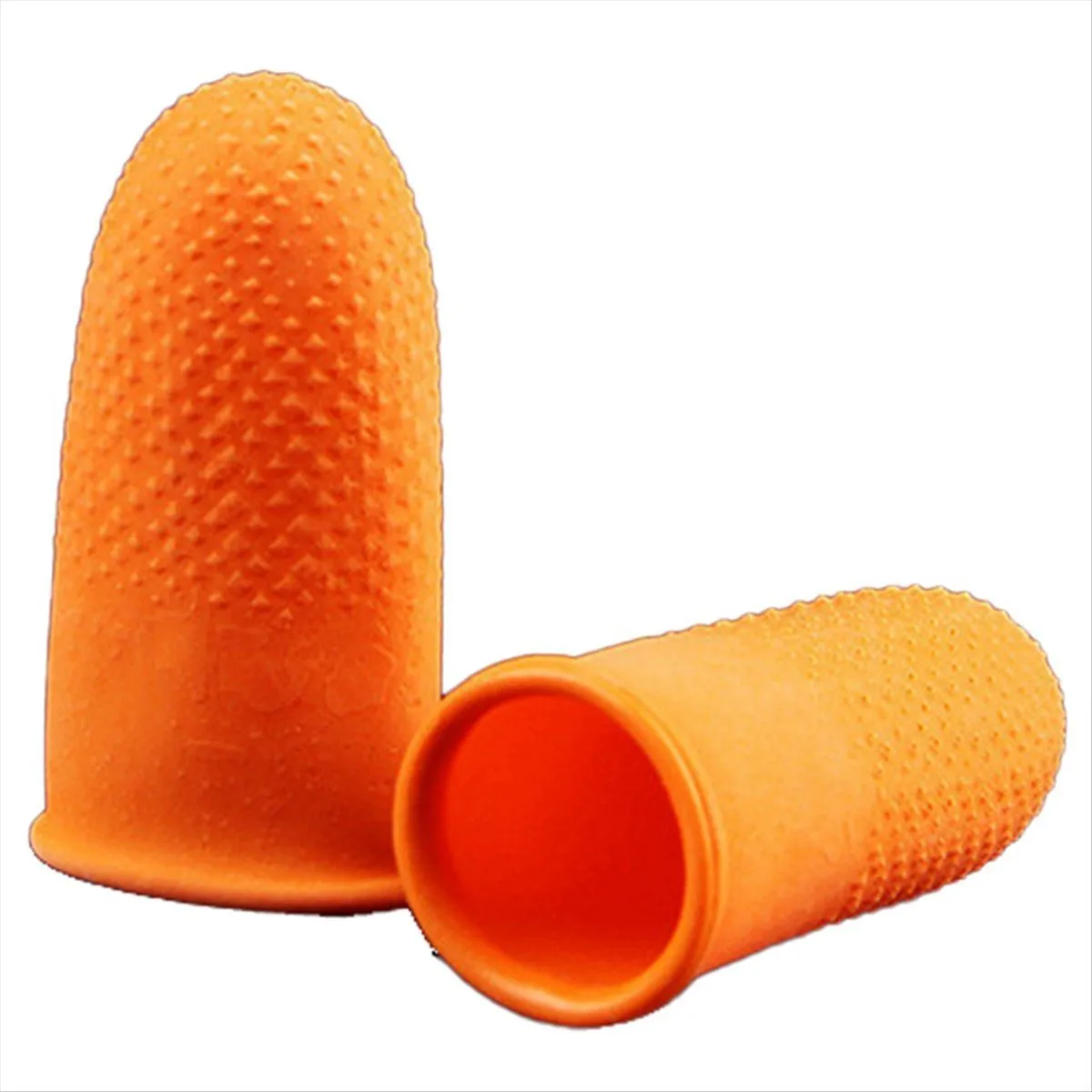 Rubber Anti-Slip Finger Cots Orange Disposable Protective Finger Cots