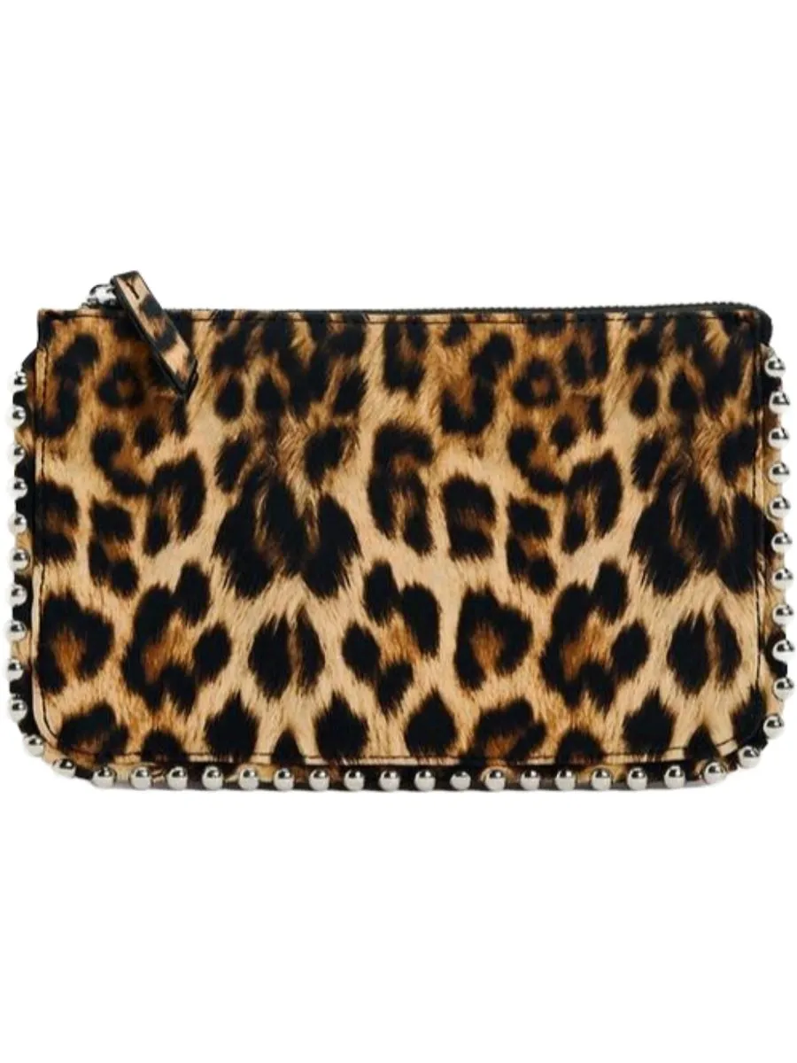Leopard Studded Crossbody Wallet