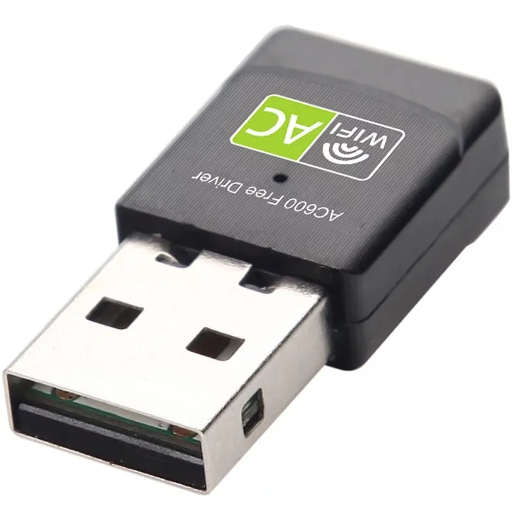 Wireless Dual Band USB Wifi Adapter - Mini Wi-Fi Receiver Antenna PC Laptop - Black