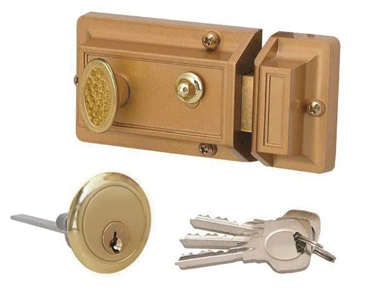 Night Latch Brass Security Door Lock Skelem Key