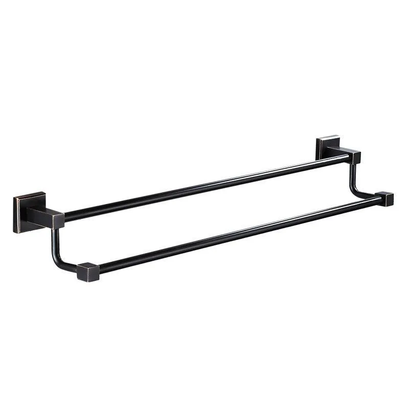 Trendy Taps Premium Bathroom Wall Mounted Blackened SQ Double Towel Rail
