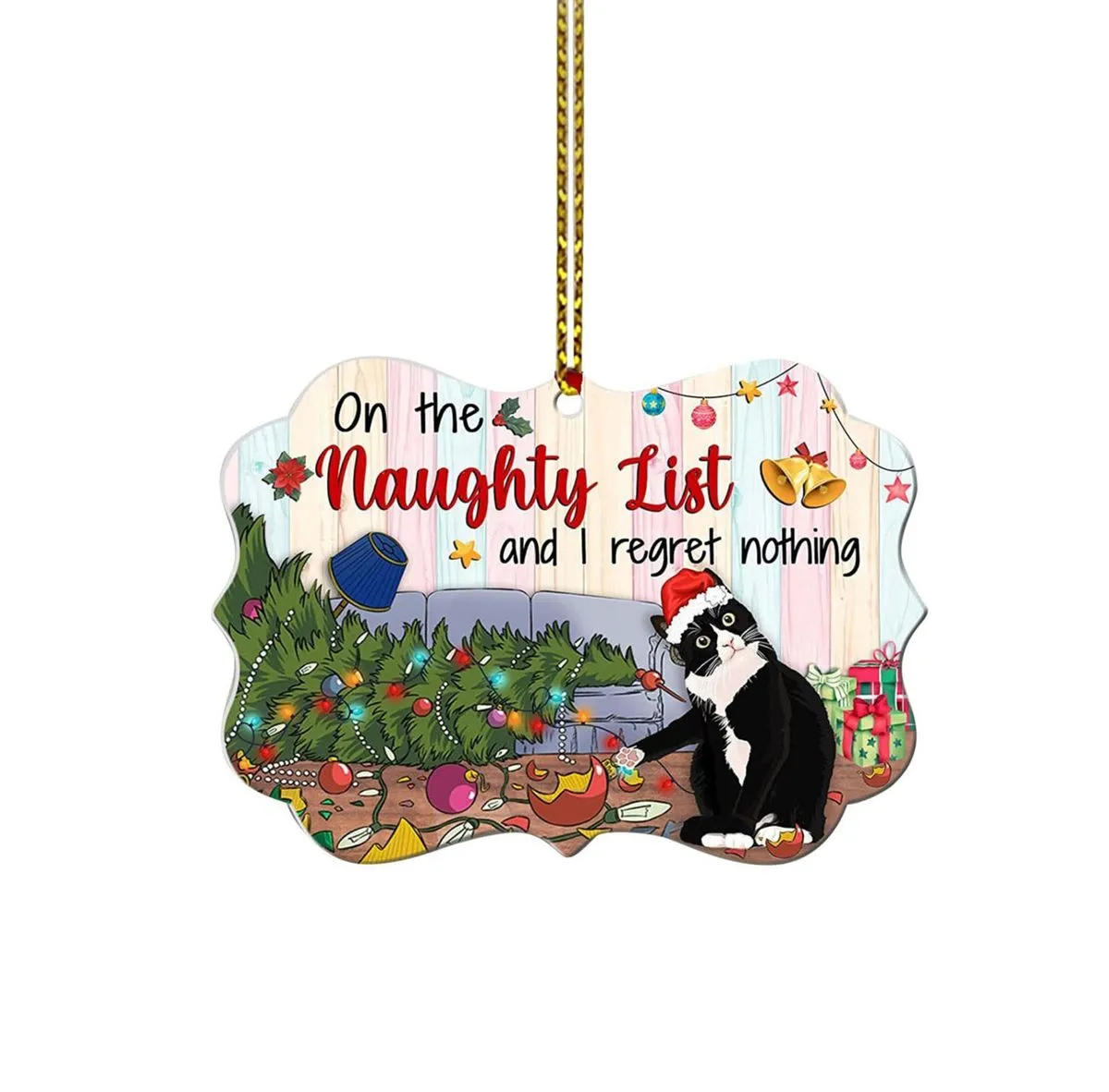 Christmas tree decoration acrylic ornaments pendant-cat in trouble