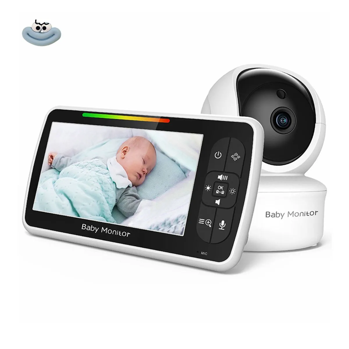 5'' Video Baby Monitor with Audio & Night, Rotation, Wireless 150m