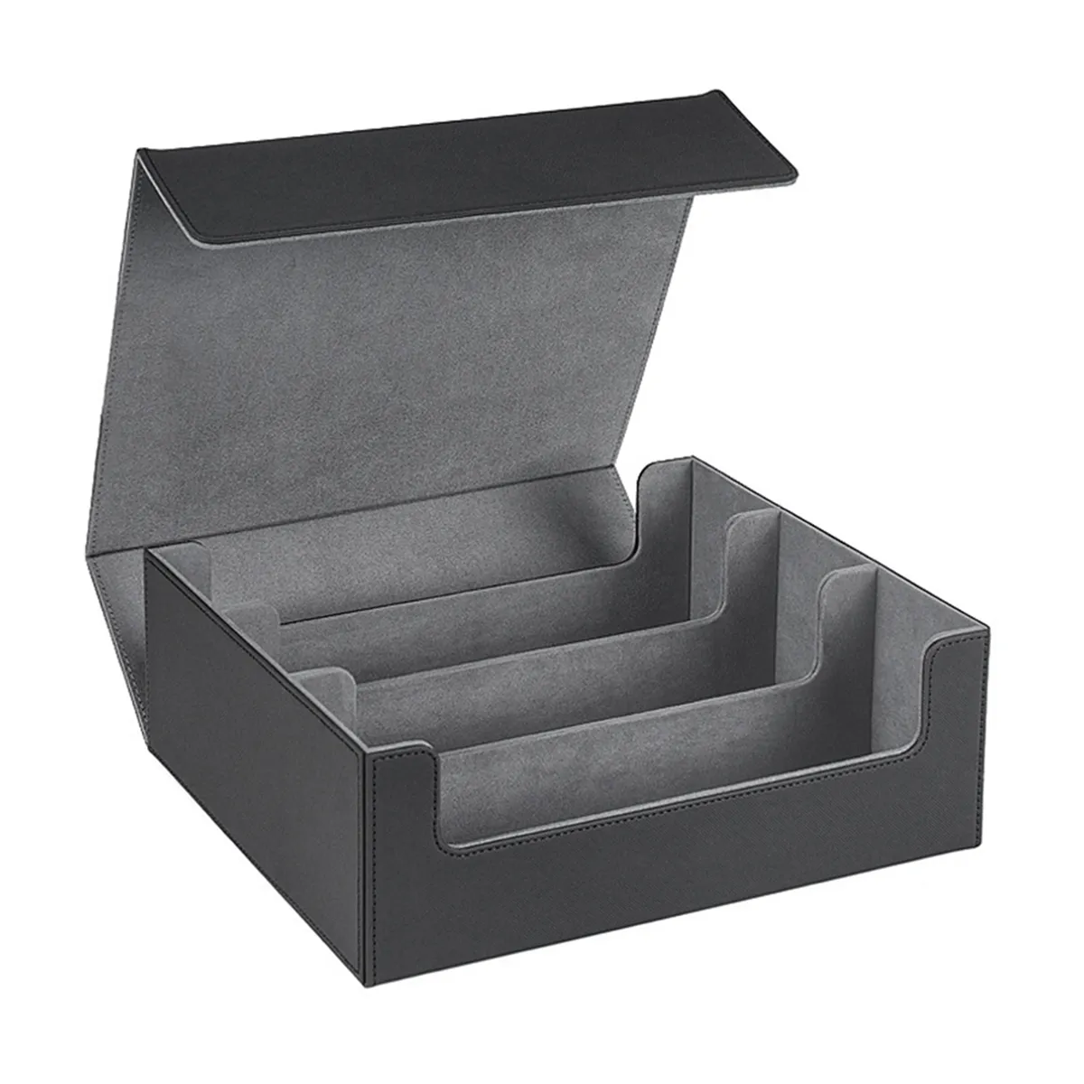 Card Storage Box for Trading Cards 1800+ Pu Card Deck Case Black