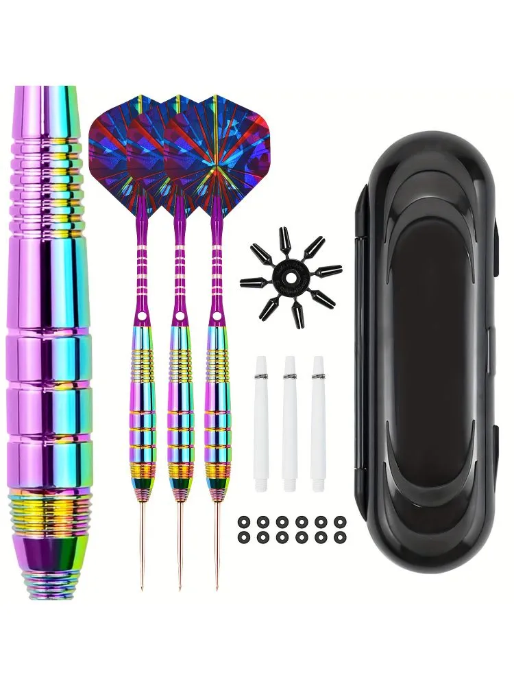 3 Pack Professional Steel Tip Darts - 24g Metal Shafts