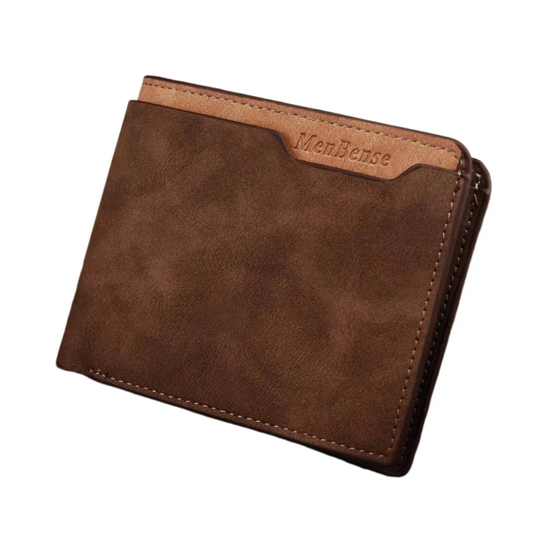 Leather Bifold Wallets for Men 5 Card Slots Father Husband Birthday Gift