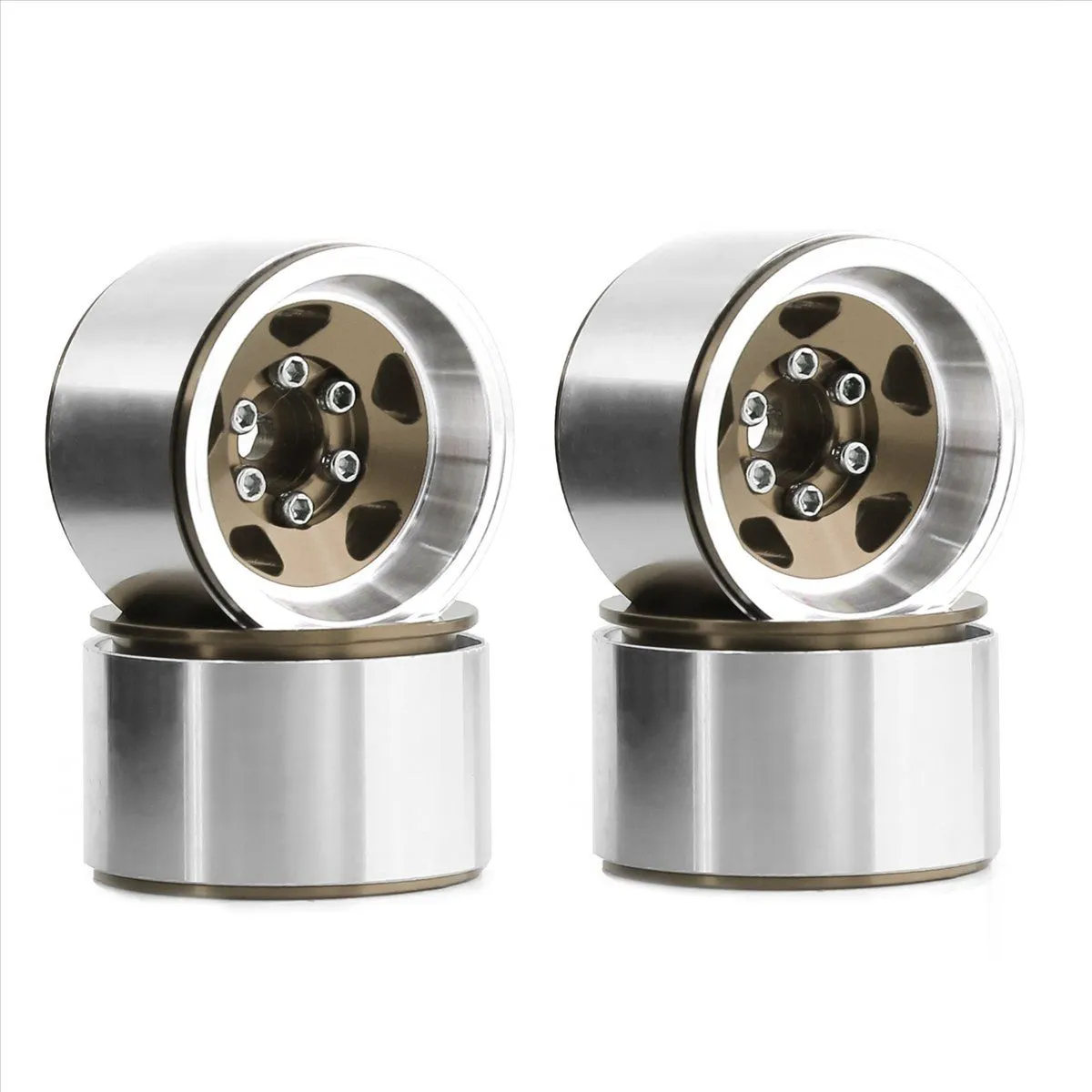 4PCS 1.0 Inch Aluminum Alloy Beadlock Wheel Hub Rims for RC Crawler Car Axi
