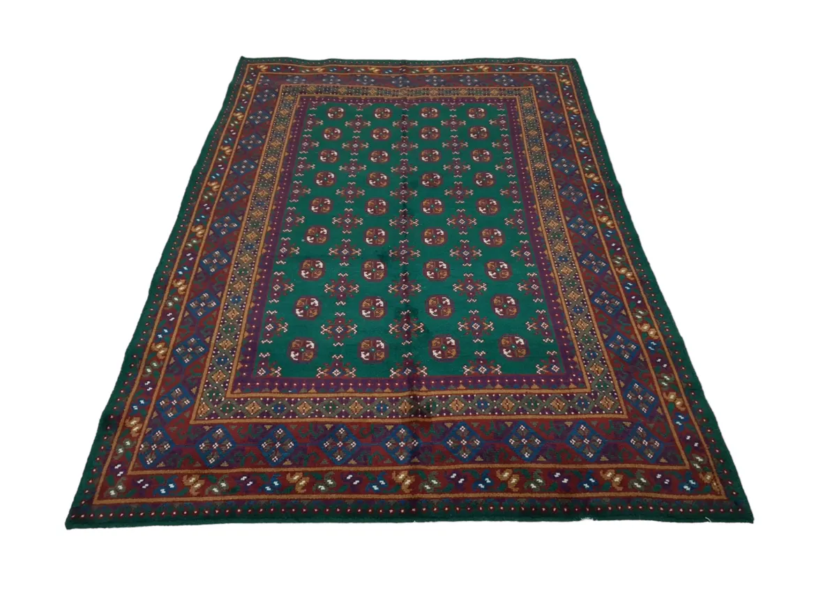 Handmade Coloured Afghan Carpet - 237x166cm