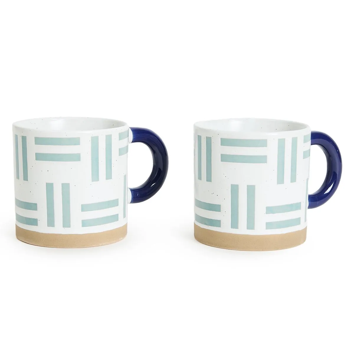 George & Mason Dash Stoneware Coffee & Tea Mugs 400ml - Set of 2 - Blue