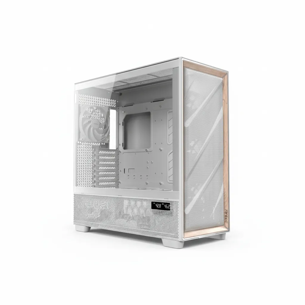 Antec FLUX PRO Full Tower Gaming Chassis with Wood Front Panel - White
