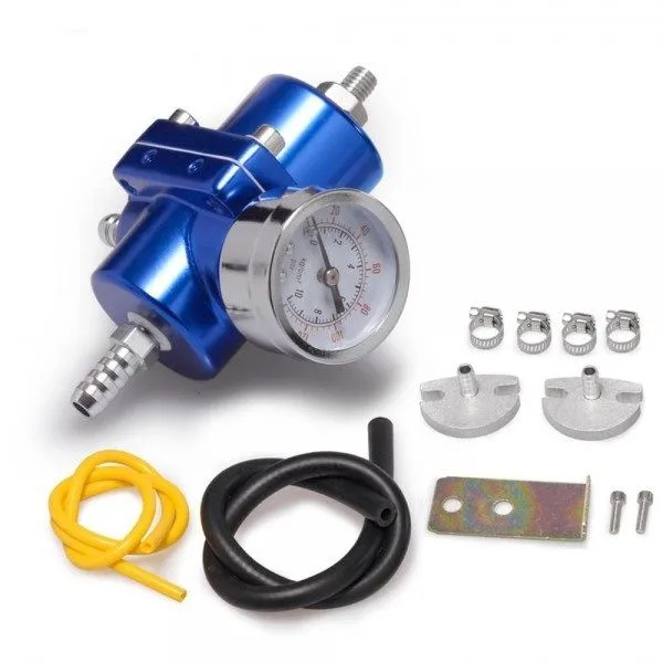 Adjustable fuel pressure regulator blue