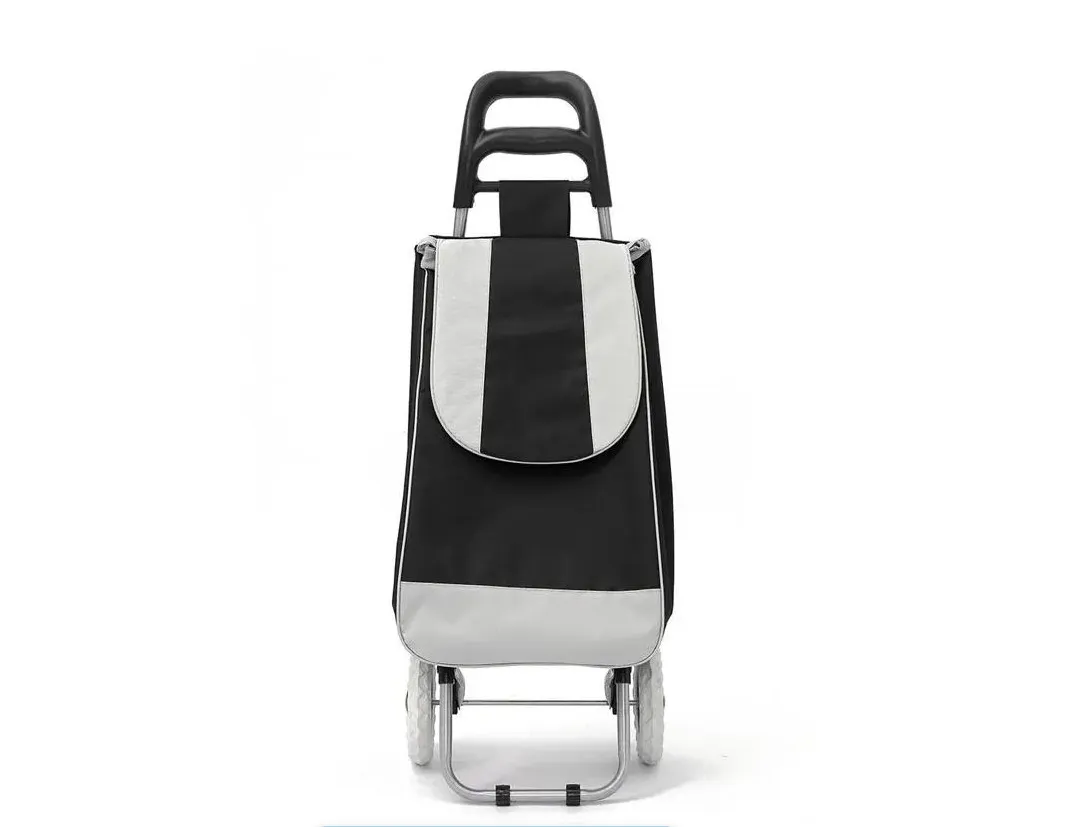 Foldable Shopping Trolley Bag on Wheels - Black