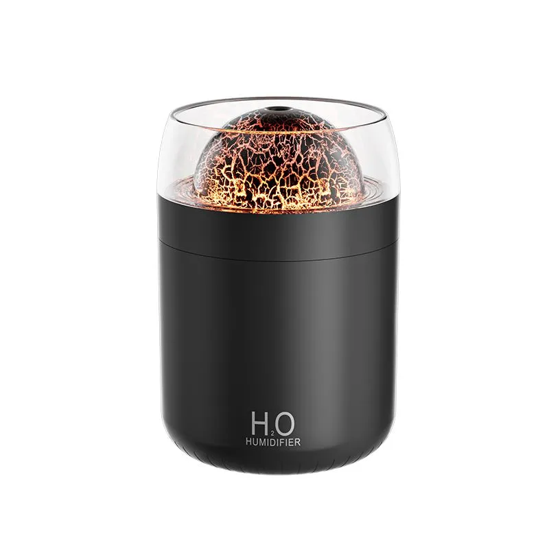 Mars Humidifier with 500ml Tank, Dual Mist Modes & Colorful Ambient Lights - Black