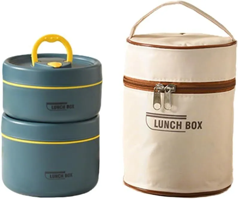 Stackable Stainless Steel Insulated Lunch Box Set with Thermal Bag