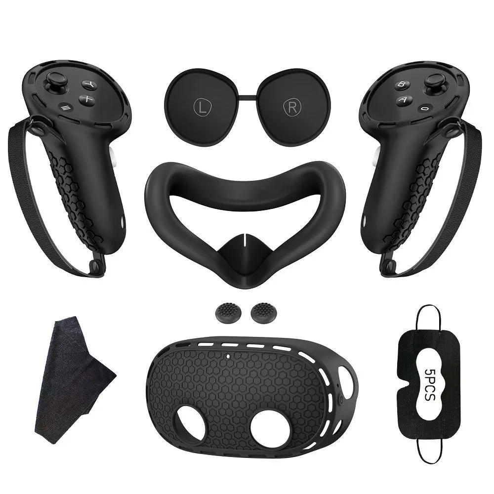 7 in 1 VR Accessories Compatible with Meta Oculus Quest 3s-black