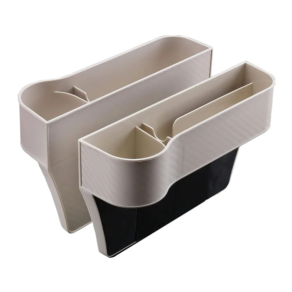 Automotive Multifunctional Car Seat Gap Storage Box Organiser Set- 26cm - Beige