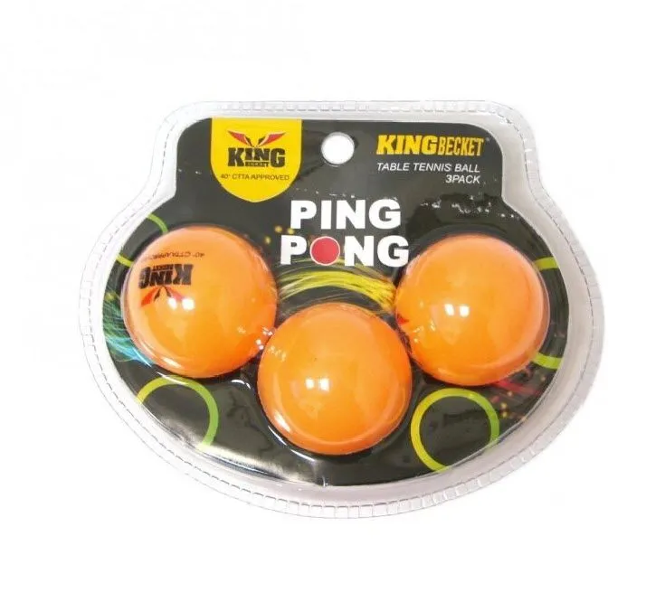King Becket Table Tennis Ping Pong Ball - 3-Pack - Orange