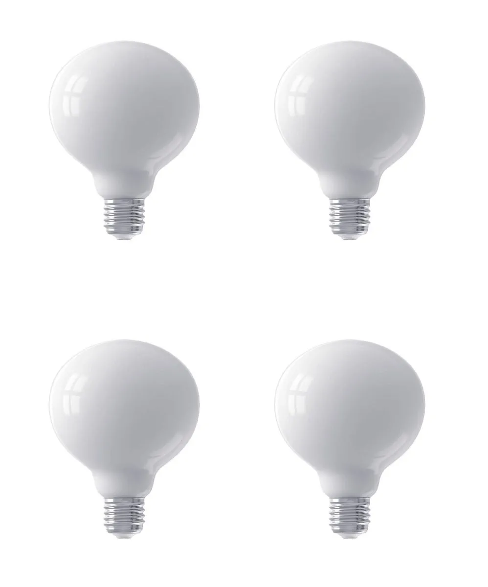 DrLight LED Milky Frosted Glass G95 Bulb 4W - 4 Pieces Pack - Cool White