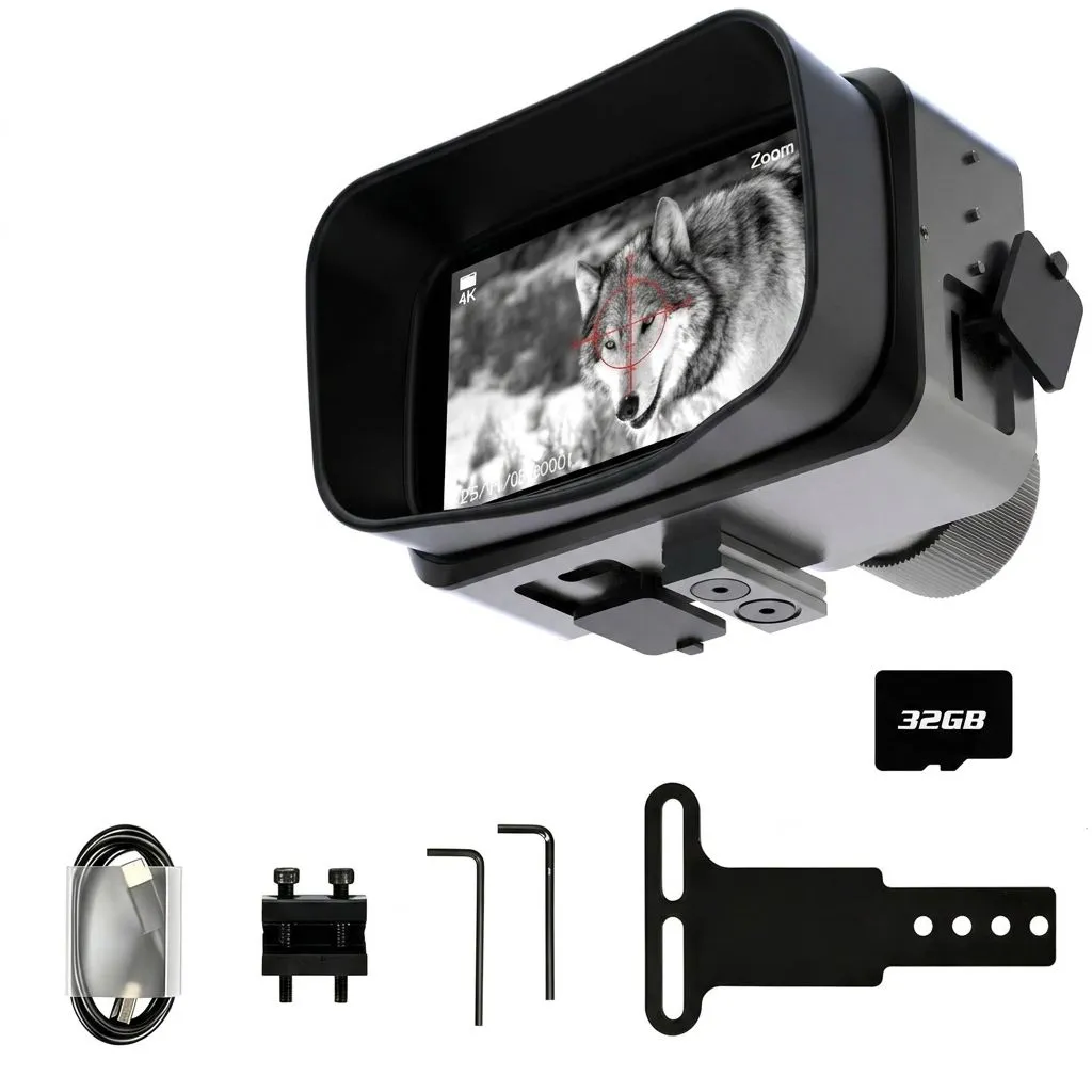 Koirerooy 4K Night Vision Bow Sight Digital Crosshair Scope with 32GB TF