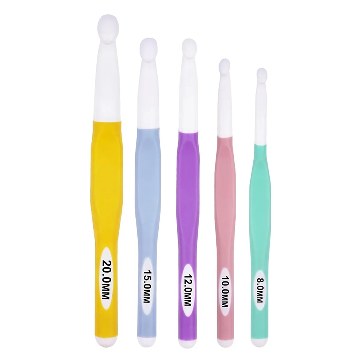 5 PCS Crochet Hook Set, Large Ergonomic Crochet Hooks