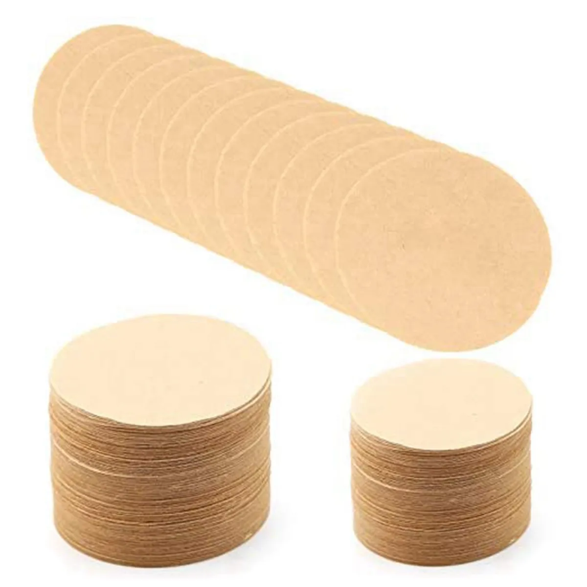 400 Pieces of Unbleached Paper Coffee Filter Round Replacement