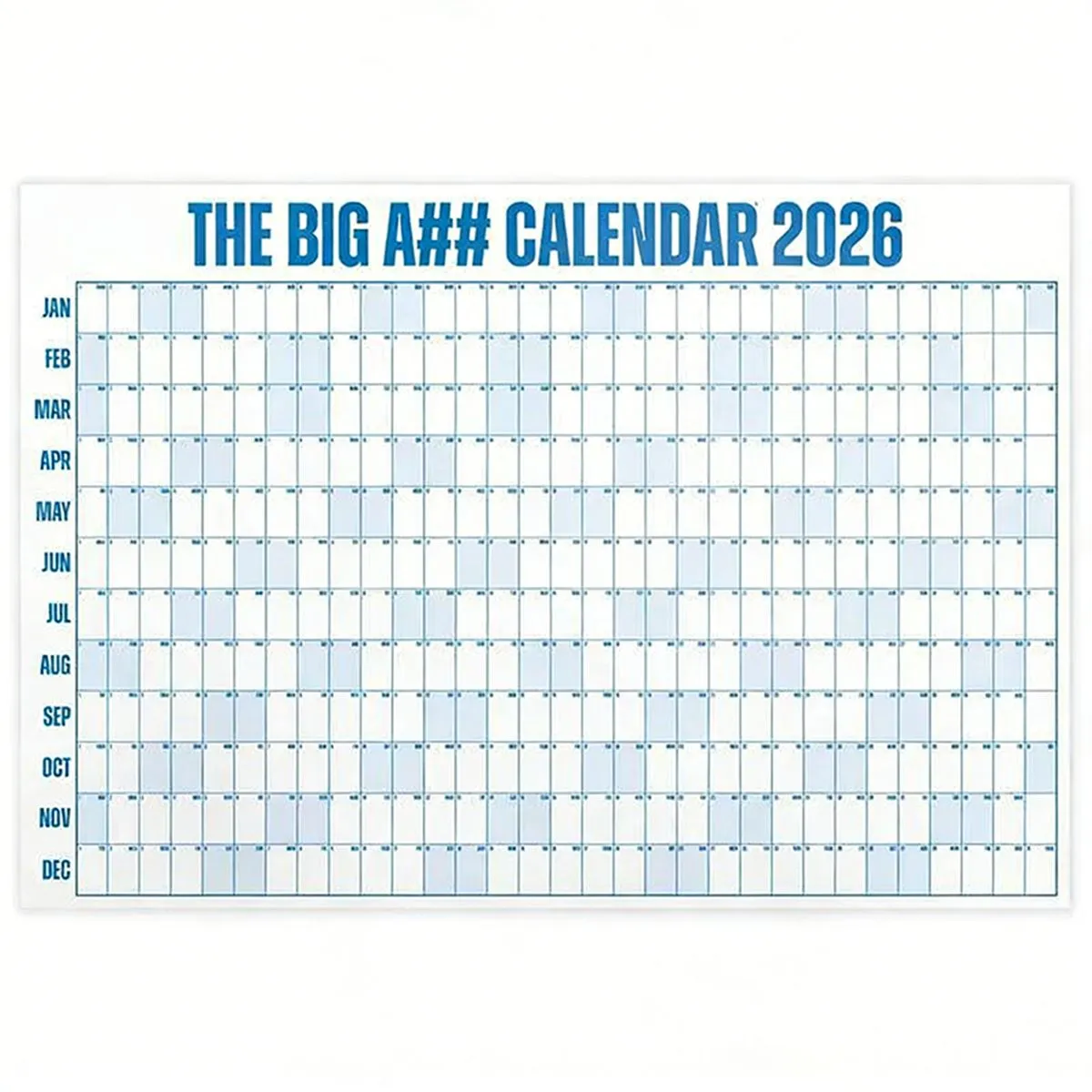 The Big A Calendar 2026 Wall Calendar, Big Whiteboard Calendar with Markers - Blue