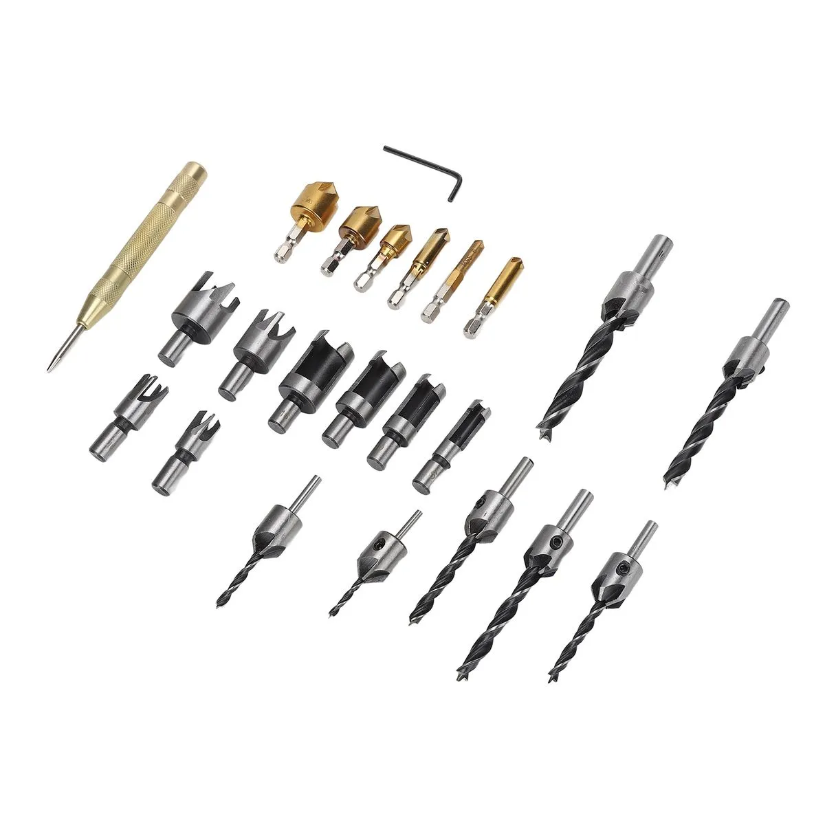 Chamfer Tool Set 23Piece Woodworking Countersink Drill Bits
